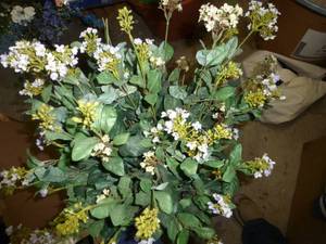 lot 16 image: Metal planter with greenery