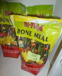 lot 168 image: THREE bags of Bone Meal 0-10-0