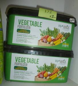 lot 172 image: TWO containers of Vegetable fertilizer 4-7-9