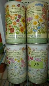 lot 26 image: FOUR cans of flower seeds
