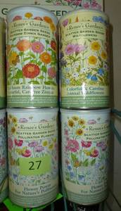 lot 27 image: FOUR cans of flower seeds