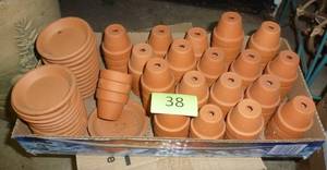 lot 38 image: Box full of small terracotta planters