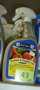 lot 43 image: THREE bottles of Tomato & Pepper fertilizer