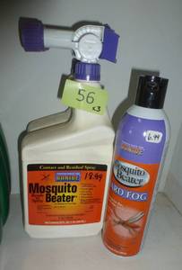 lot 56 image: TWO 32 oz spray bottles of mosquito beater and one can of yard fog