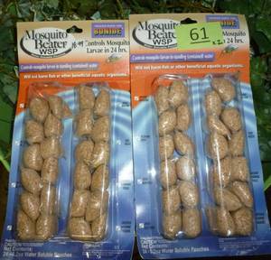 lot 61 image: TWO 24 packs of Mosquito Beater pouches to put in standing water