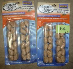 lot 64 image: TWO 24 packs of Mosquito Beater pouches to put in standing water