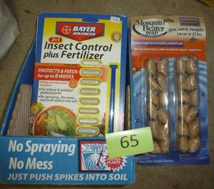 lot 65 image: One 24 pack of Mosquito Beater pouches to put in standing water and 6 Insect Control and Fertilizer pellets for potted plants