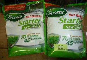 lot 66 image: TWO 3lb Scotts Turf Starter for new grass