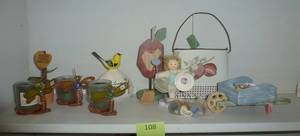 lot 108 image: candle holders, notepad wheelbarrow and more