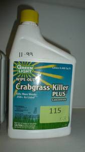 lot 115 image: THREE 1 Quart bottles of Crabgrass Killer