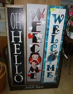 lot 126 image: THREE porch signs 40x8 inches