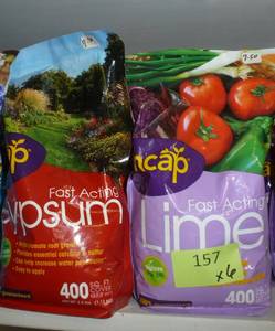 lot 157 image: THREE bags of Lime and 3 bags of Gypsum