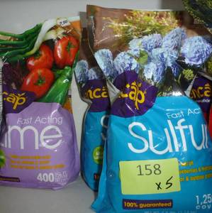 lot 158 image: FOUR bags of Sulfur and 1 bag of lime
