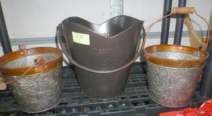 lot 211 image: 3 metal planters