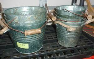 lot 213 image: EIGHT metal planters - 6 inch
