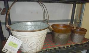 lot 230 image: THREE metal planters