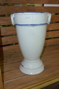 lot 239 image: Vase like the previous lot, flower arrangement and basket
