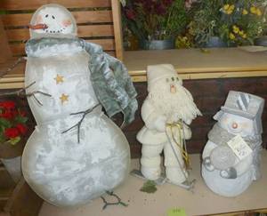 lot 379 image: TWO light up snowmen and a skiing santa