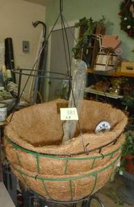 lot 381 image: THREE 16 inch hanging coco baskets