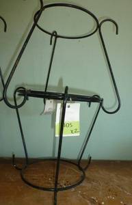 lot 405 image: TWO metal plant stands for 10 inch diameter pots