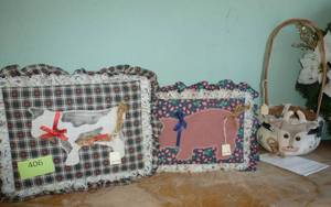 lot 406 image: THREE fabric and wicker baskets