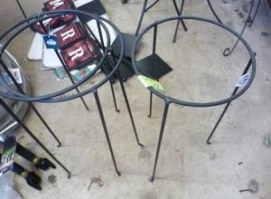 lot 430 image: THREE tall plant stands, 10 inch pot