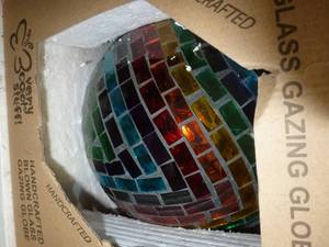 lot 447 image: 10 inch Mozaic multi color gazing globe