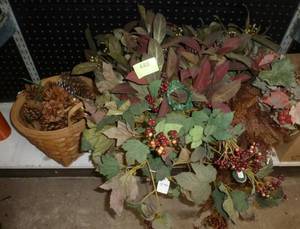 lot 448 image: Large crate of silk and pine cones