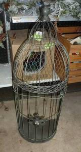 lot 451 image: Metal bird cage for your arrangements, 30 inches tall