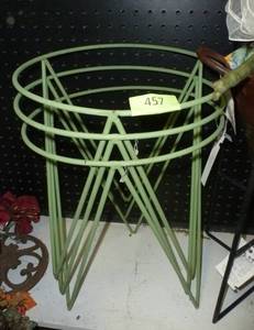 lot 457 image: THREE green color plant stands
