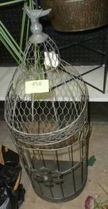 lot 458 image: Metal bird cage for your arrangements, 30 inches tall