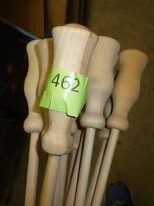 lot 462 image: TWELVE long wood candle holders