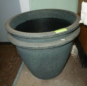 lot 464 image: TWO large planters 20 inch wide 15 tall