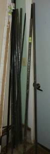 lot 466 image: TWO 6 ft bird house poles with platform