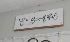 lot 579 image: TWO wall hangings - Life is Beautiful - Home