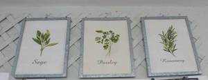 lot 542 image: 3 wall hangings of herbs