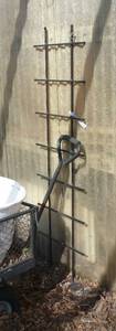 lot 587 image: Two trellis 16x64 square black iron