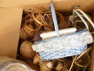lot 361 image: Large box full of wicker baskets