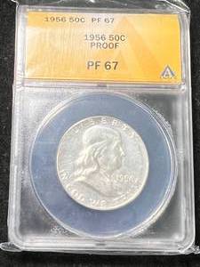 1956 PROOF US FRANKLIN HALF DOLLAR ANACS PF67