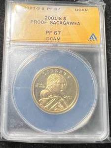2001-S PROOF US SACAGAWEA DOLLAR ANACS PF67DCAM