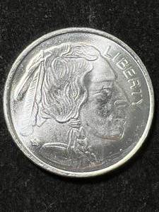 1 TROY OZ .999 FINE SILVER BUFFALO INDIAN ROUND