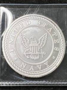 1 TROY OZ .999 FINE SILVER NAVY ROUND