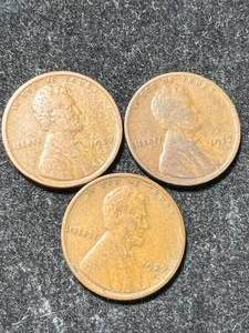 3 US WHEAT CENTS 1927P-D-S