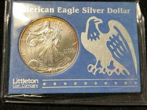 1997 AMERICAN SILVER EAGLE 1 TROY OZ .999 FINE SILVER
