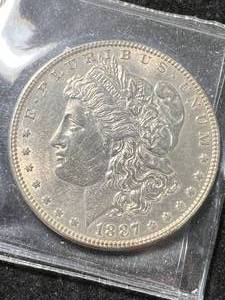 1887 US MORGAN SILVER DOLLAR