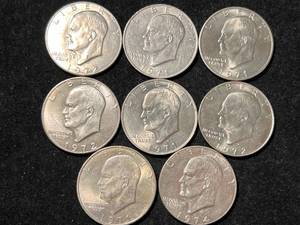 GROUP OF 8 US EISENHOWER DOLLARS