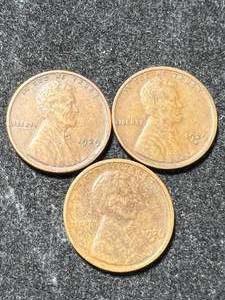 3 US WHEAT CENTS 1929P-D-S