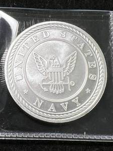 1 TROY OZ .999 FINE SILVER NAVY ROUND