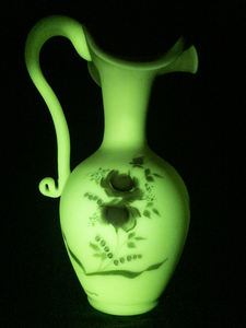 lot 25A image: 1996 FENTON Burmese Satin Love Bouquet Pitcher -Inspired by Mary Walrath (Exclusive 67150)