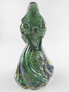 lot 31F image: FENTON Edition #3 Dark Green Carnival Glass Peg Southern Belle -Inspired by Mary Walrath (Limited Edition 29200)